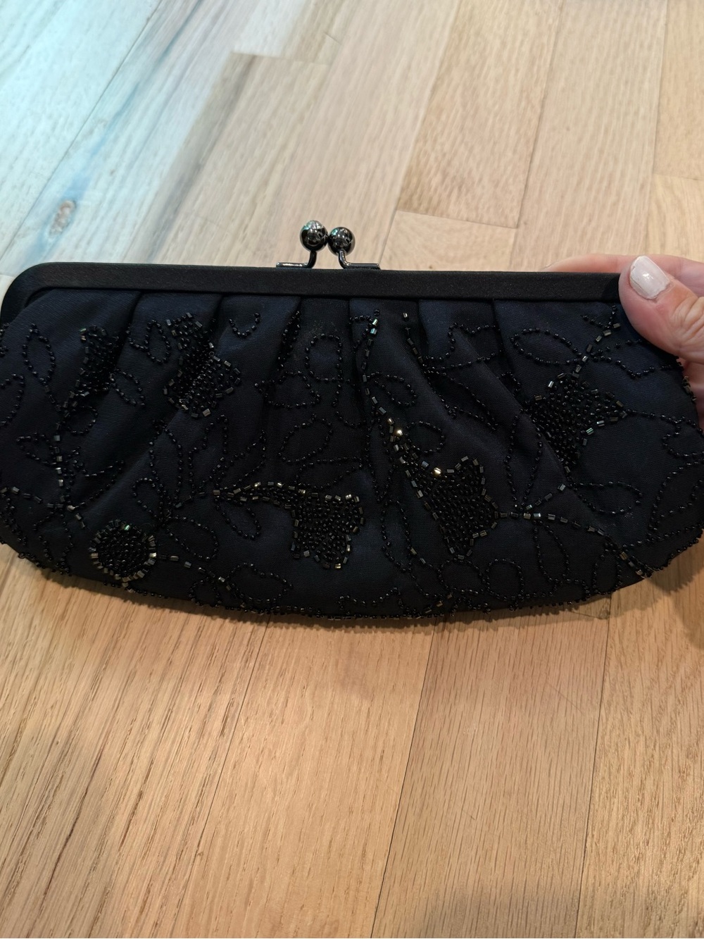 Dark Navy FRANCHI Beaded Evening Clutch